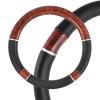 SKYWAY S01102058 Оплетка руля M Skyway Eco Wood 8 экокожа со вставками хром черная/дерево