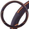SKYWAY S01102335 Оплетка руля M Skyway кожа с оранжевой полоской черная