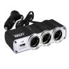 SKYWAY S02301007 Прикуриватель  3 гнезда 12В USB черный Skyway