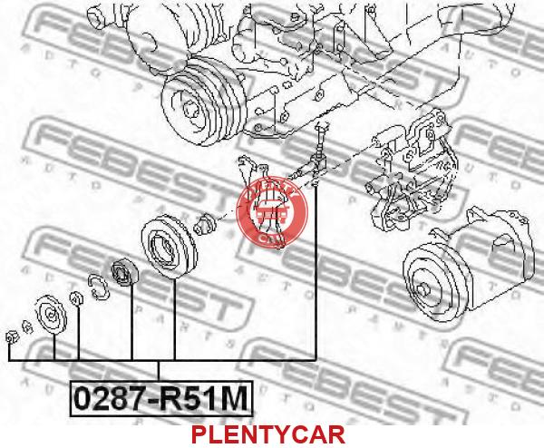 Ремень генератора ниссан патфайндер r51. Натяжной ролик Nissan Pathfinder r51. Натяжитель приводного ремня Ниссан Патфайндер r51. Ремень генератора Патфайндер r51. 0287-R51.